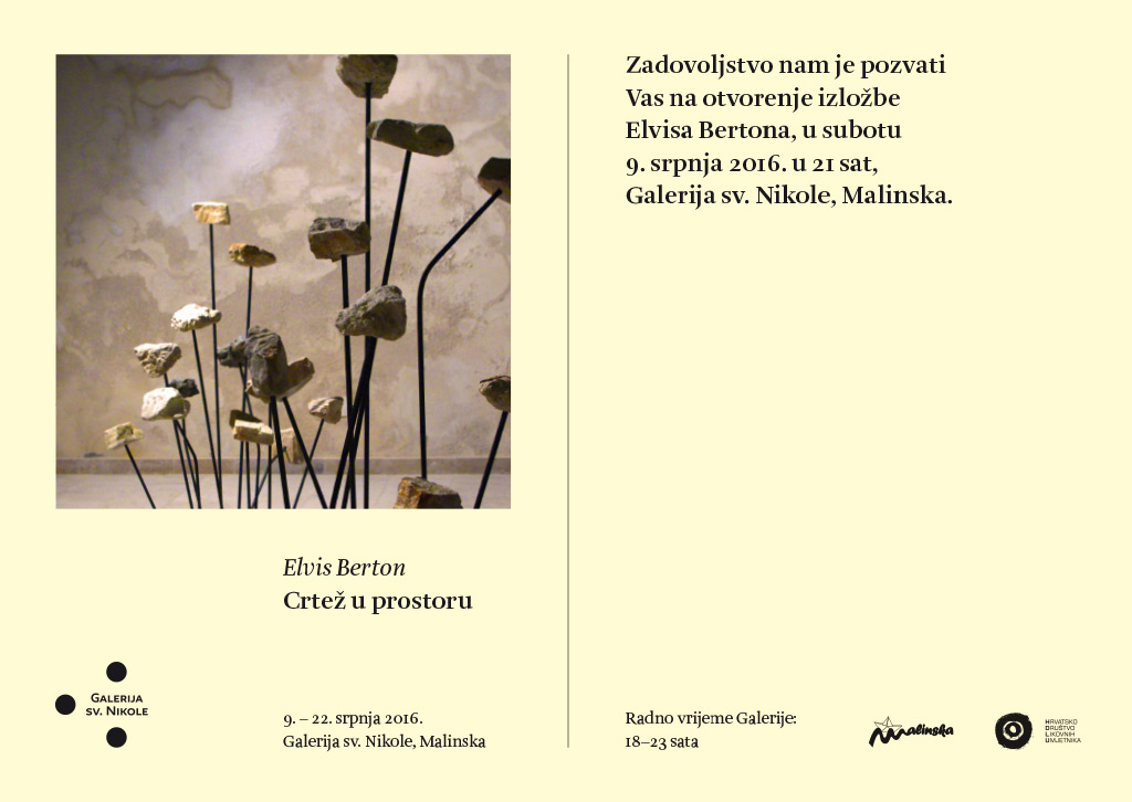 Izložba Crtež u prostoru, Elvisa Bertona u galieriji Sv. Nikola