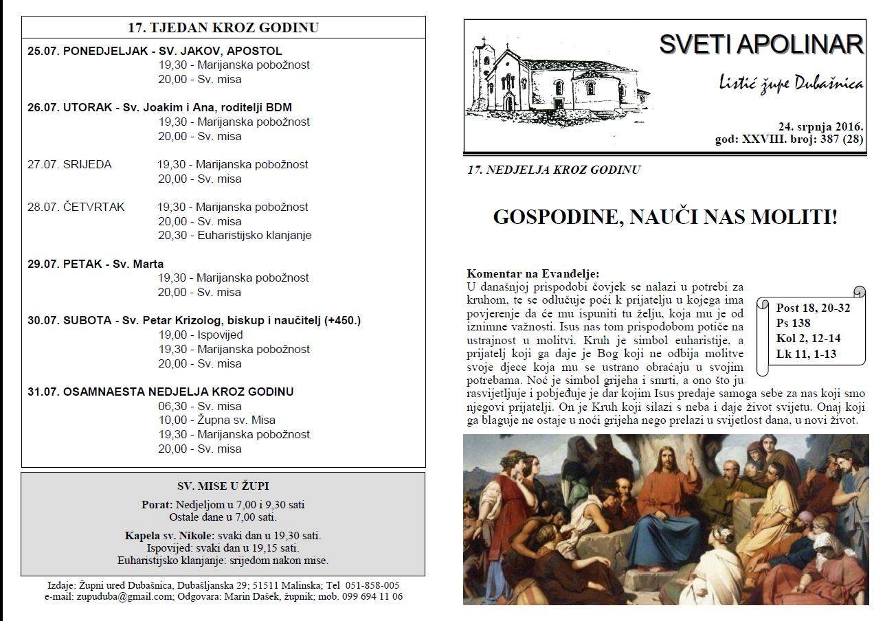 listić 17 kroz godinu