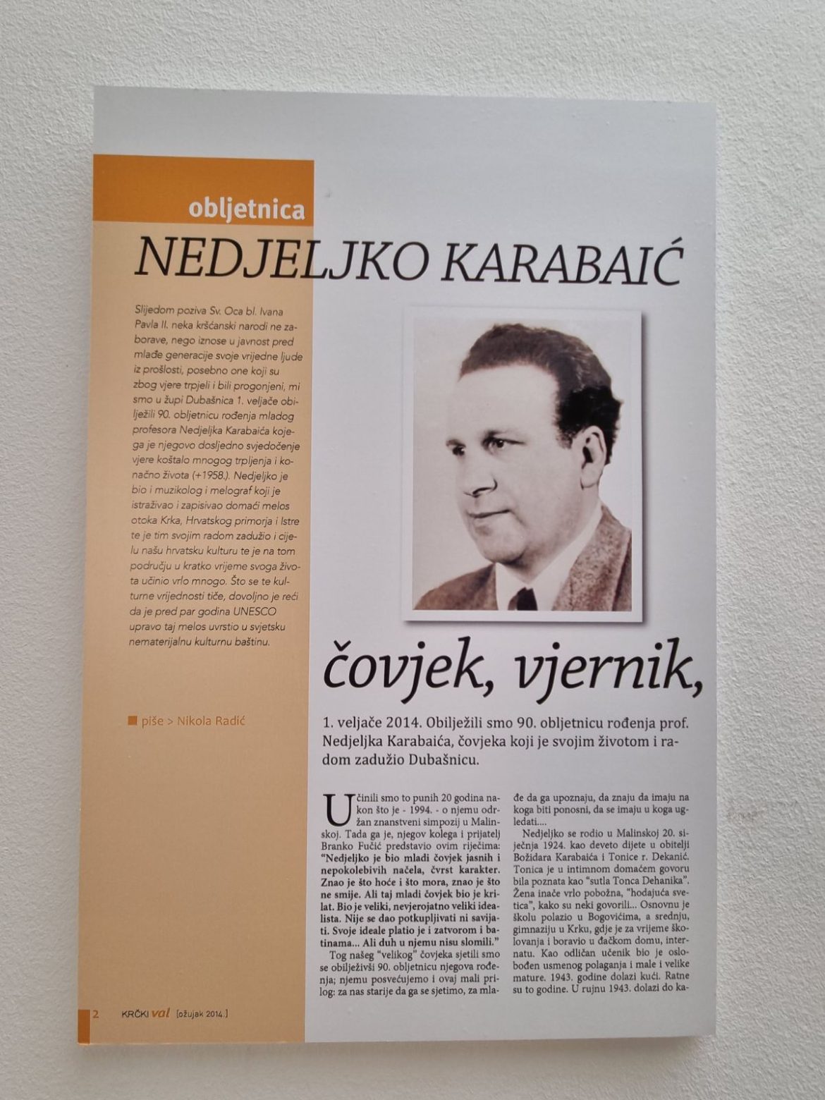 Izložba povodom 100 obljetnice rođenja Nedjeljka Karabaića